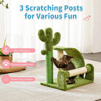 HKM-496083 Cactus-Shaped Natural Sisal Rope Cat Scratching Post with Sturdy Base and Easy Assembly