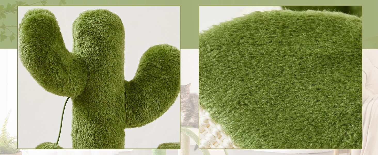 HKM-496083 Cactus-Shaped Natural Sisal Rope Cat Scratching Post with Sturdy Base and Easy Assembly