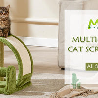 HKM-496083 Cactus-Shaped Natural Sisal Rope Cat Scratching Post with Sturdy Base and Easy Assembly