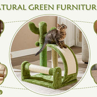 HKM-496083 Cactus-Shaped Natural Sisal Rope Cat Scratching Post with Sturdy Base and Easy Assembly