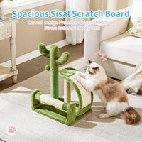 HKM-496083 Cactus-Shaped Natural Sisal Rope Cat Scratching Post with Sturdy Base and Easy Assembly