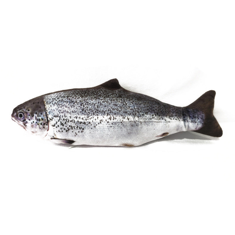 HKM-450835 Electric Bionic Fish Plush Cat Toy - Interactive Beating Motion for Cats