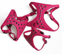 HKM-371475 Adjustable Stylish Studded Leather Dog Vest with Leash