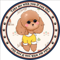 HKM-684307 Cartoon Dog Carpet for All Seasons - Non-Slip Round Pet Mat in Two Sizes