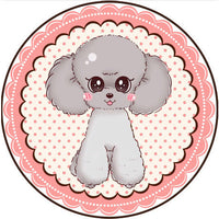 HKM-684307 Cartoon Dog Carpet for All Seasons - Non-Slip Round Pet Mat in Two Sizes