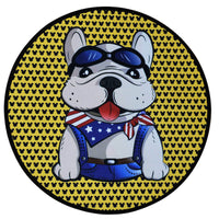 HKM-684307 Cartoon Dog Carpet for All Seasons - Non-Slip Round Pet Mat in Two Sizes