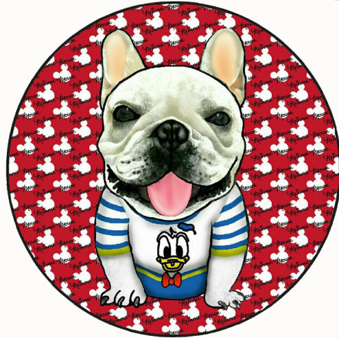HKM-684307 Cartoon Dog Carpet for All Seasons - Non-Slip Round Pet Mat in Two Sizes