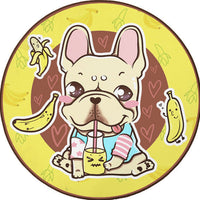 HKM-684307 Cartoon Dog Carpet for All Seasons - Non-Slip Round Pet Mat in Two Sizes