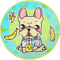 HKM-684307 Cartoon Dog Carpet for All Seasons - Non-Slip Round Pet Mat in Two Sizes