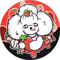 HKM-684307 Cartoon Dog Carpet for All Seasons - Non-Slip Round Pet Mat in Two Sizes
