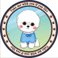 HKM-684307 Cartoon Dog Carpet for All Seasons - Non-Slip Round Pet Mat in Two Sizes