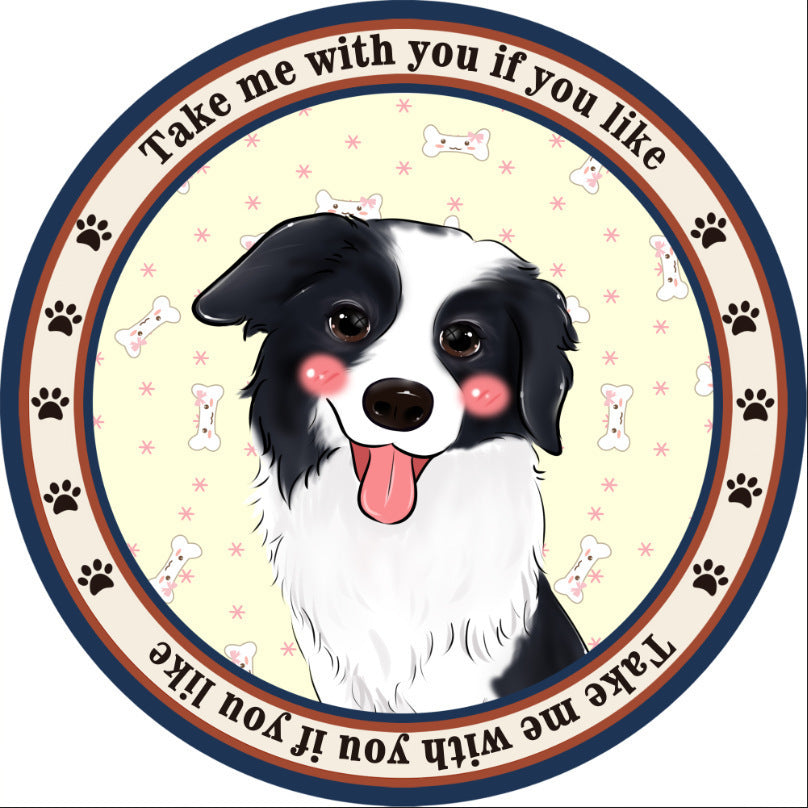 HKM-684307 Cartoon Dog Carpet for All Seasons - Non-Slip Round Pet Mat in Two Sizes