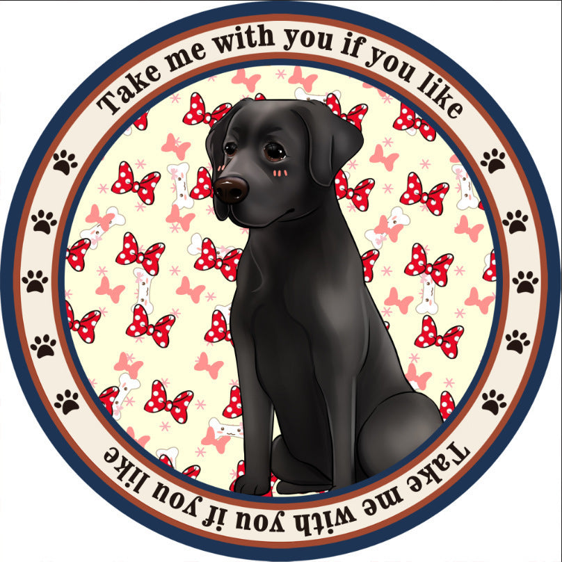 HKM-684307 Cartoon Dog Carpet for All Seasons - Non-Slip Round Pet Mat in Two Sizes