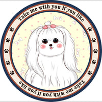 HKM-684307 Cartoon Dog Carpet for All Seasons - Non-Slip Round Pet Mat in Two Sizes