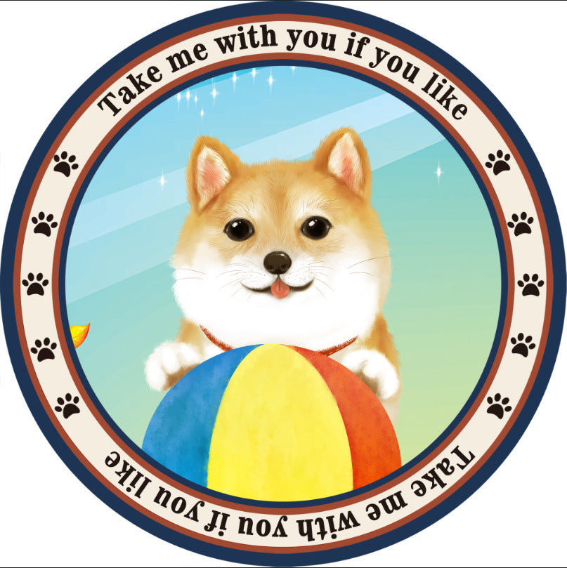 HKM-684307 Cartoon Dog Carpet for All Seasons - Non-Slip Round Pet Mat in Two Sizes
