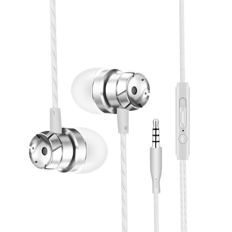 KTX-638675 Metal Wired In-Ear Headphones with Microphone and 3.5mm Straight Plug