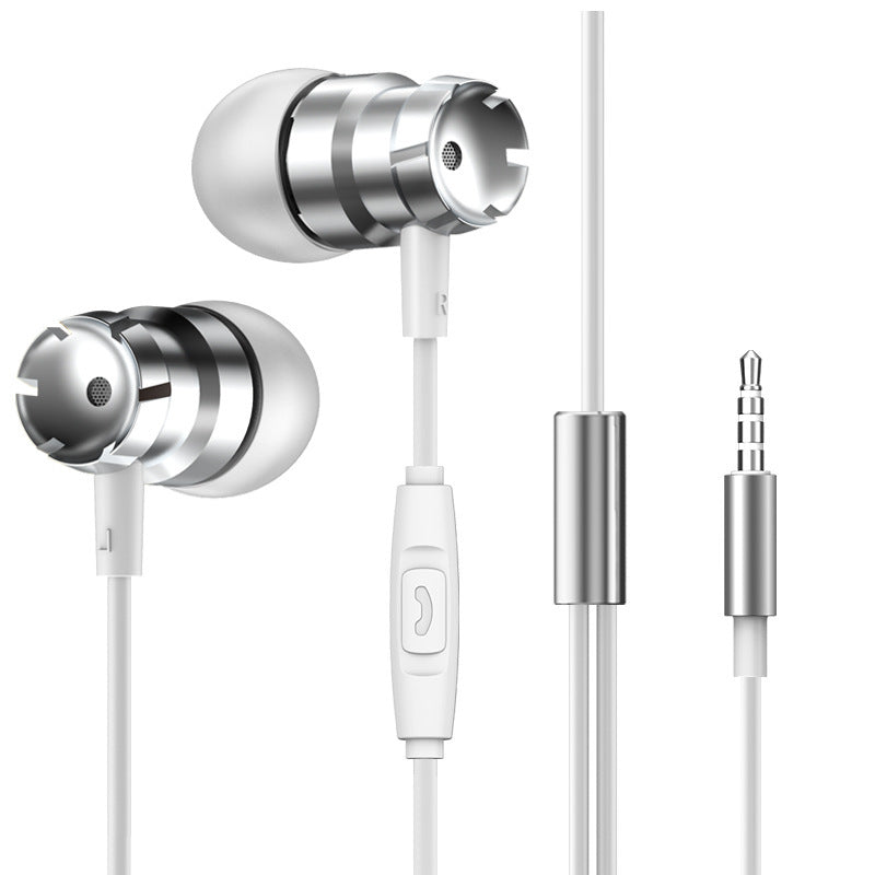 KTX-638675 Metal Wired In-Ear Headphones with Microphone and 3.5mm Straight Plug