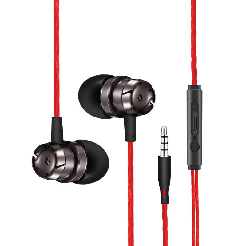 KTX-638675 Metal Wired In-Ear Headphones with Microphone and 3.5mm Straight Plug