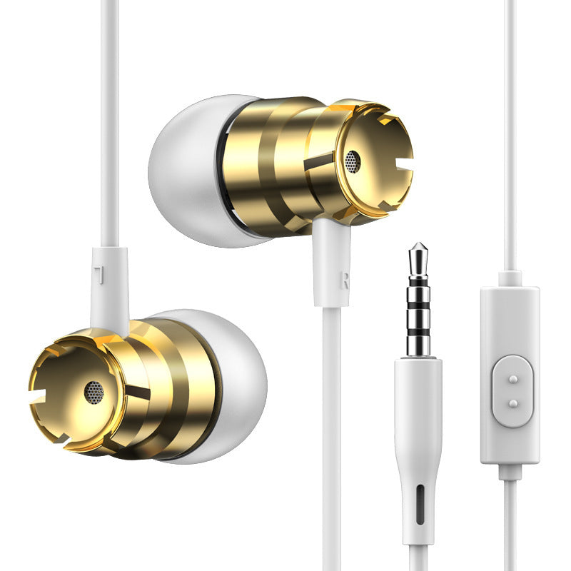 KTX-638675 Metal Wired In-Ear Headphones with Microphone and 3.5mm Straight Plug