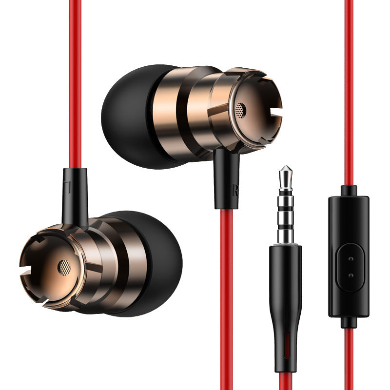 KTX-638675 Metal Wired In-Ear Headphones with Microphone and 3.5mm Straight Plug