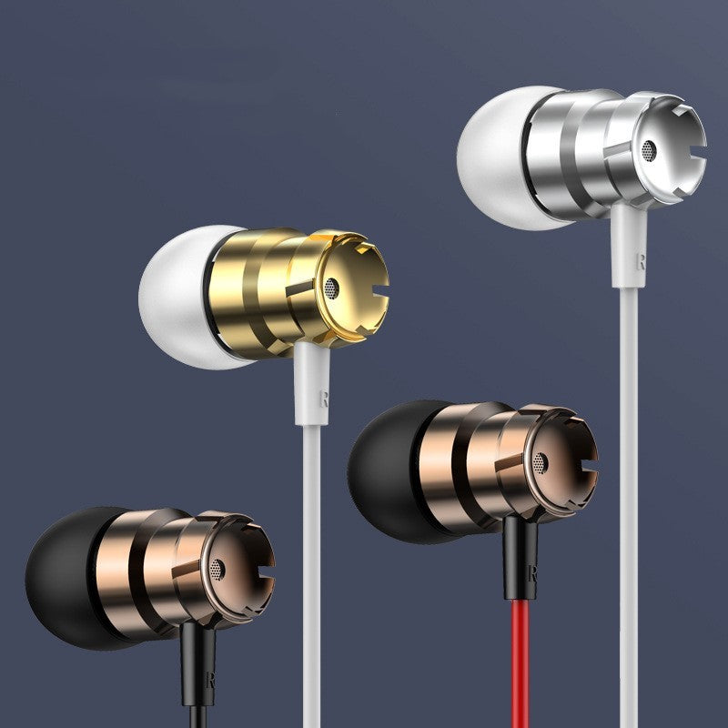 KTX-638675 Metal Wired In-Ear Headphones with Microphone and 3.5mm Straight Plug