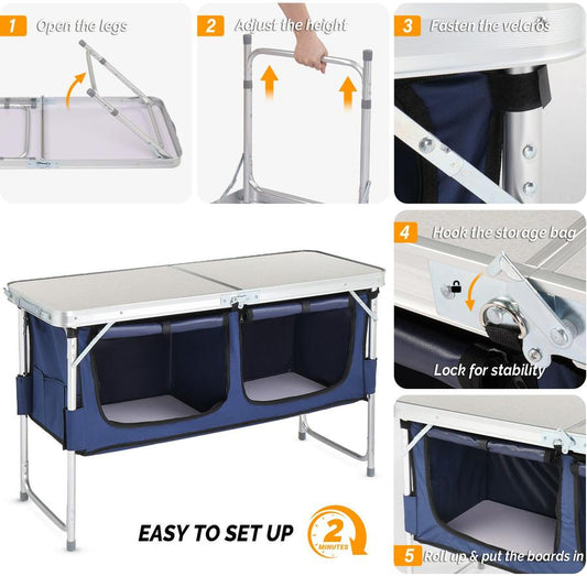 HKM-746899 4ft Portable Folding Outdoor Table for Camping and Events