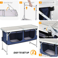 HKM-746899 4ft Portable Folding Outdoor Table for Camping and Events