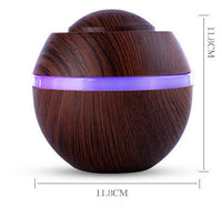 HKM-804115 Wood Grain USB Mini Humidifier with Colorful Gradient Lighting and 500ML Capacity