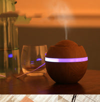 HKM-804115 Wood Grain USB Mini Humidifier with Colorful Gradient Lighting and 500ML Capacity