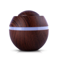 HKM-804115 Wood Grain USB Mini Humidifier with Colorful Gradient Lighting and 500ML Capacity