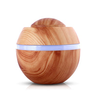 HKM-804115 Wood Grain USB Mini Humidifier with Colorful Gradient Lighting and 500ML Capacity