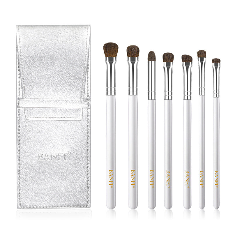HKM-561683 7-Piece Soft Horse Hair Eyeshadow Brush Set with Wooden Handles