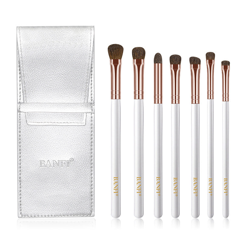 HKM-561683 7-Piece Soft Horse Hair Eyeshadow Brush Set with Wooden Handles