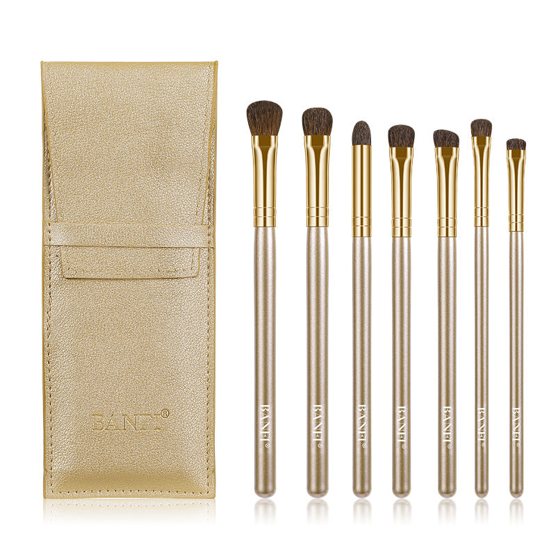 HKM-561683 7-Piece Soft Horse Hair Eyeshadow Brush Set with Wooden Handles