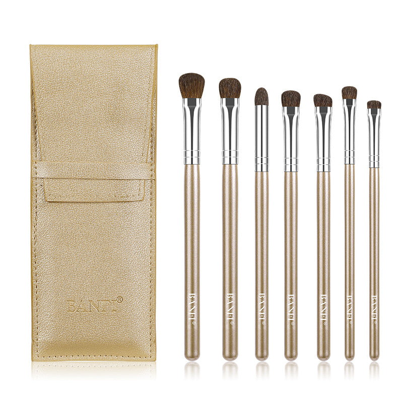 HKM-561683 7-Piece Soft Horse Hair Eyeshadow Brush Set with Wooden Handles
