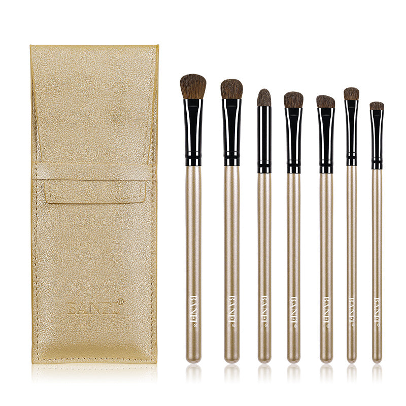 HKM-561683 7-Piece Soft Horse Hair Eyeshadow Brush Set with Wooden Handles