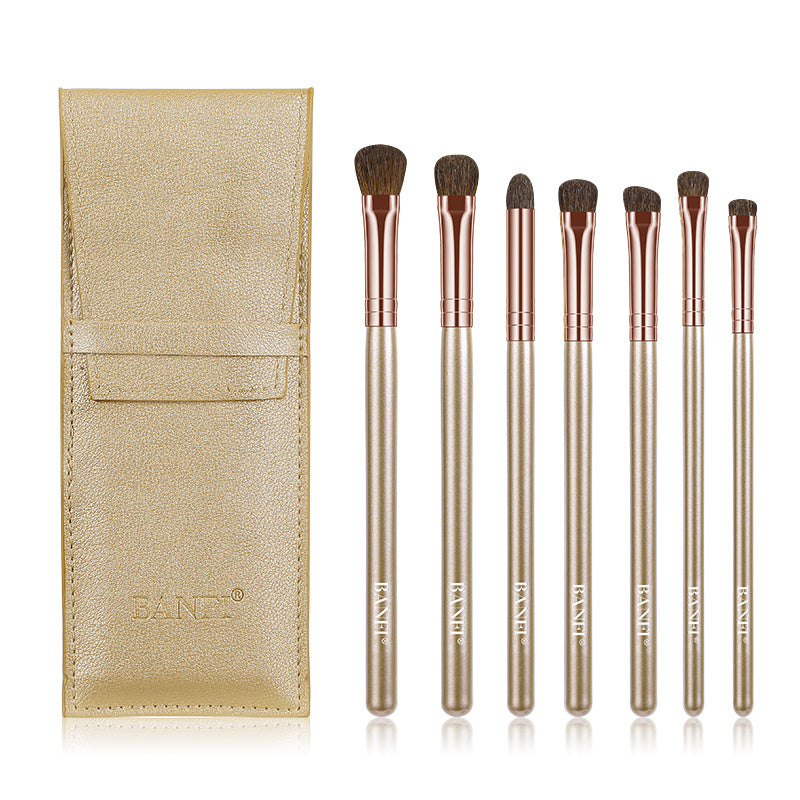 HKM-561683 7-Piece Soft Horse Hair Eyeshadow Brush Set with Wooden Handles