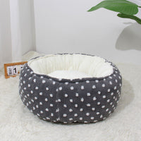 HKM-845843 Cozy Round Cat Nest Bed - Soft Plush Pet Bed for Small to Medium Dogs and Cats
