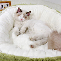 HKM-845843 Cozy Round Cat Nest Bed - Soft Plush Pet Bed for Small to Medium Dogs and Cats