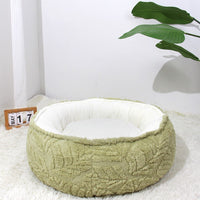 HKM-845843 Cozy Round Cat Nest Bed - Soft Plush Pet Bed for Small to Medium Dogs and Cats