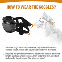 HKM-333587 Stylish Windproof Pet Goggles for Medium to Large Dogs – Sun Protection, Anti-Fog, and Adjustable Strap for Outdoor Activities