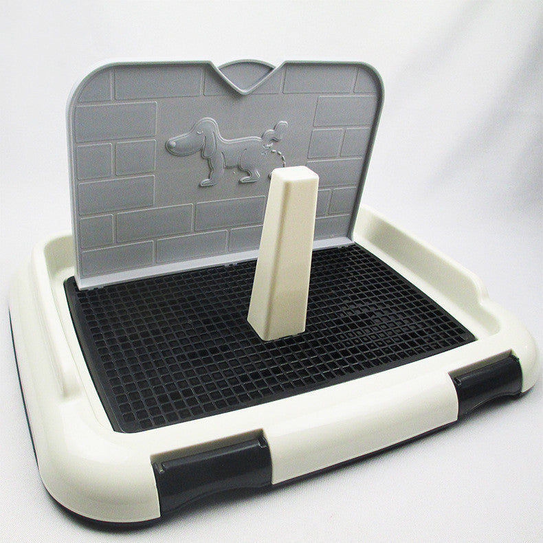 HKM-329939 Dog Potty with Wall Urinal, Anti-Splash Fixed Point Design, Plastic Pet Toilet, 34x47x4.5 cm Dimensions