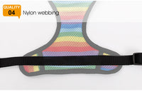 HKM-631315 Rainbow Striped Chest Strap in S, M, L Sizes - Comfortable Sandwich Mesh Design