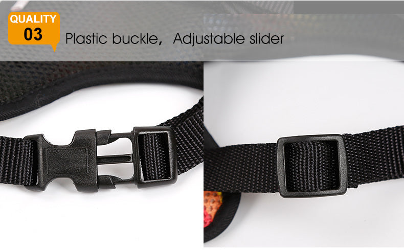 HKM-631315 Rainbow Striped Chest Strap in S, M, L Sizes - Comfortable Sandwich Mesh Design