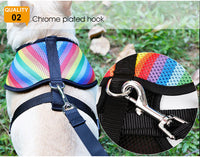 HKM-631315 Rainbow Striped Chest Strap in S, M, L Sizes - Comfortable Sandwich Mesh Design