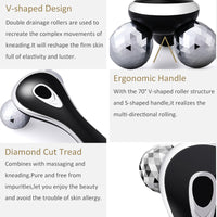 HKM-291155 3D Roller Massager for Facial and Body Contouring, Silver and Gold Options