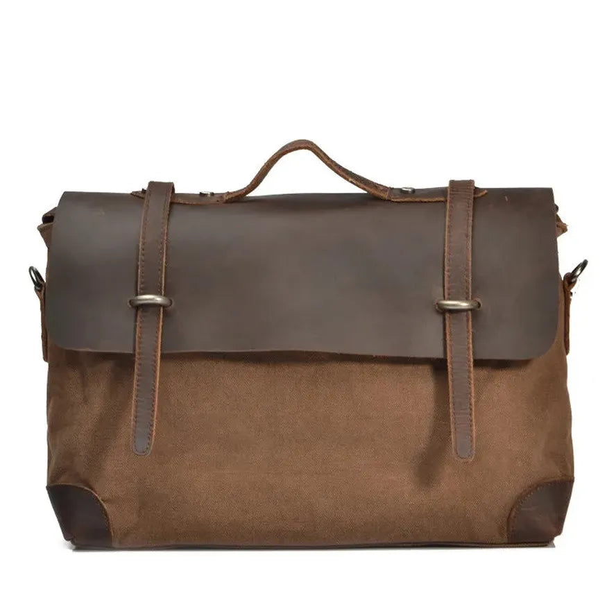 HKM-265811 Retro Leather Large Capacity Messenger Bag for 13-15 Inch Laptops в with Eco-Friendly Materials