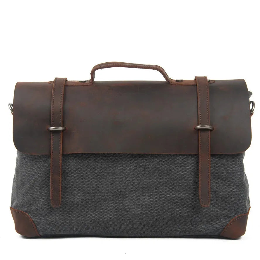 HKM-265811 Retro Leather Large Capacity Messenger Bag for 13-15 Inch Laptops в with Eco-Friendly Materials
