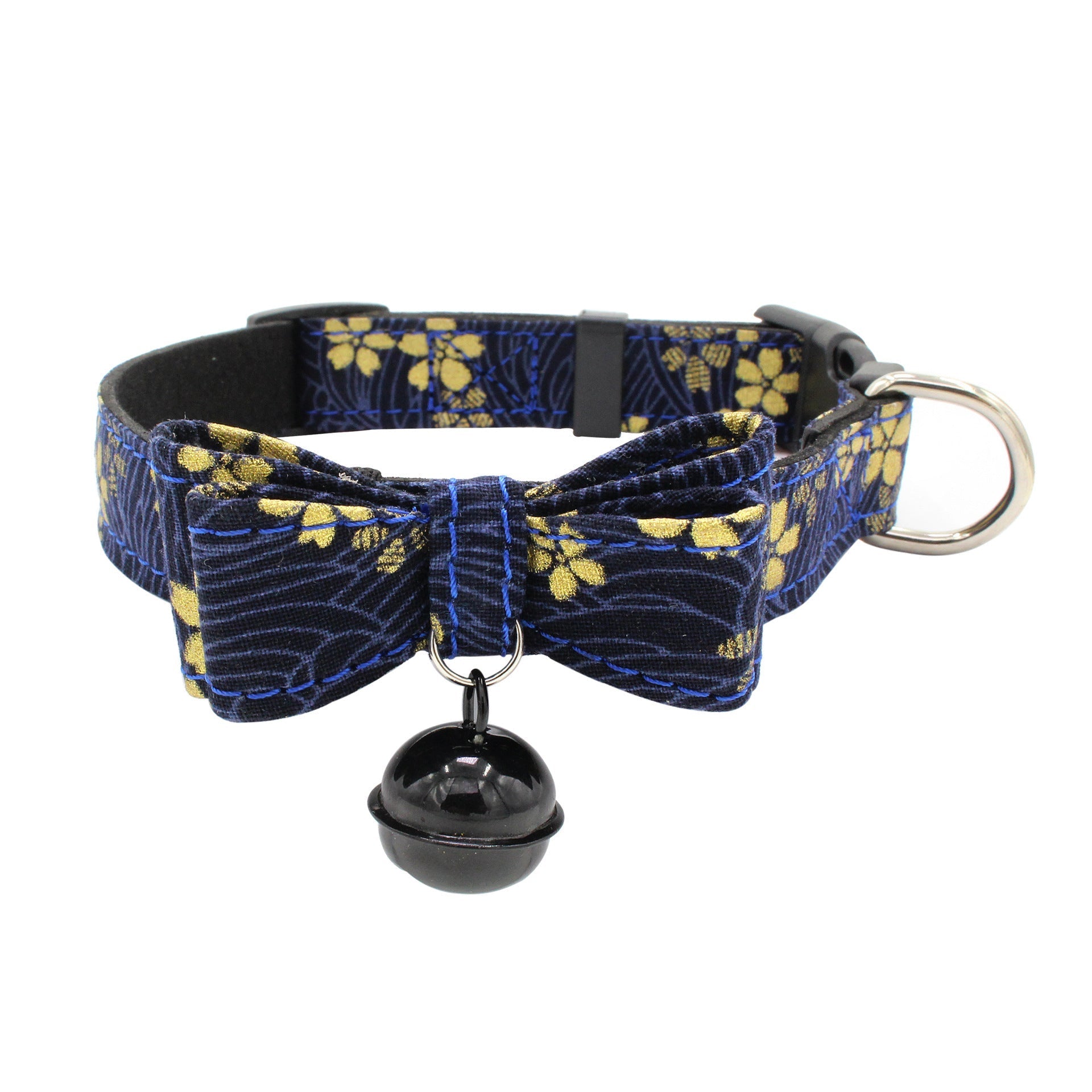 HKM-189203 Soft Microfiber Backing Pet Bow Collar - Adjustable Sizes XS to L