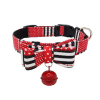 HKM-189203 Soft Microfiber Backing Pet Bow Collar - Adjustable Sizes XS to L
